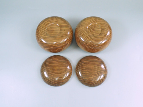 SET266】日向産本榧 柾目 一枚盤 卓上碁盤（月印37号 本桑碁笥）セット