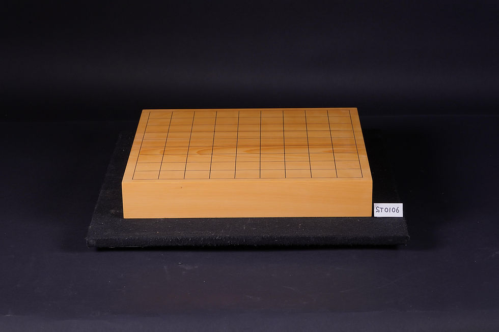 サムネイル： 【ST0106】日向産本榧 (木裏) 一枚盤　卓上将棋盤（駒台付）