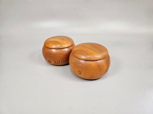 SET154】蛤碁石‧名木棋笥套组(华印32号・榉) | 日向碁盤碁石