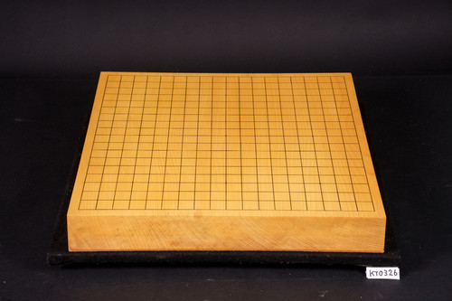 SET313】九州山地産本榧 柾目 一枚盤 卓上碁盤セット（月印33号 桜碁笥