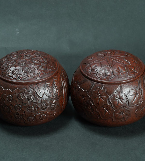 鎌倉彫 碁笥 | 日向碁盤碁石