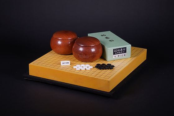 SET288】九州山地産本榧 木裏 一枚盤 卓上碁盤セット（華印33号