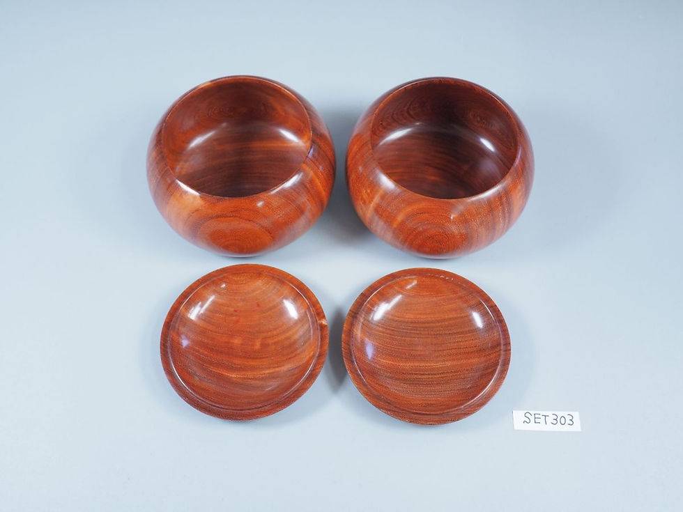 Thumbnail: 【SET303】Hyuga Hon-Kaya, Tenchi-masa, One-piece Table Go Board Set(Blossom Grade, Size 35, Keyaki (Zelkova))