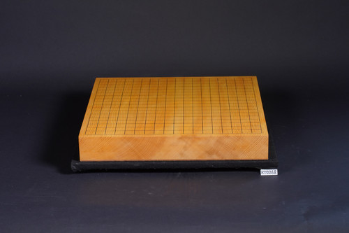 SET266】日向産本榧 柾目 一枚盤 卓上碁盤（月印37号 本桑碁笥