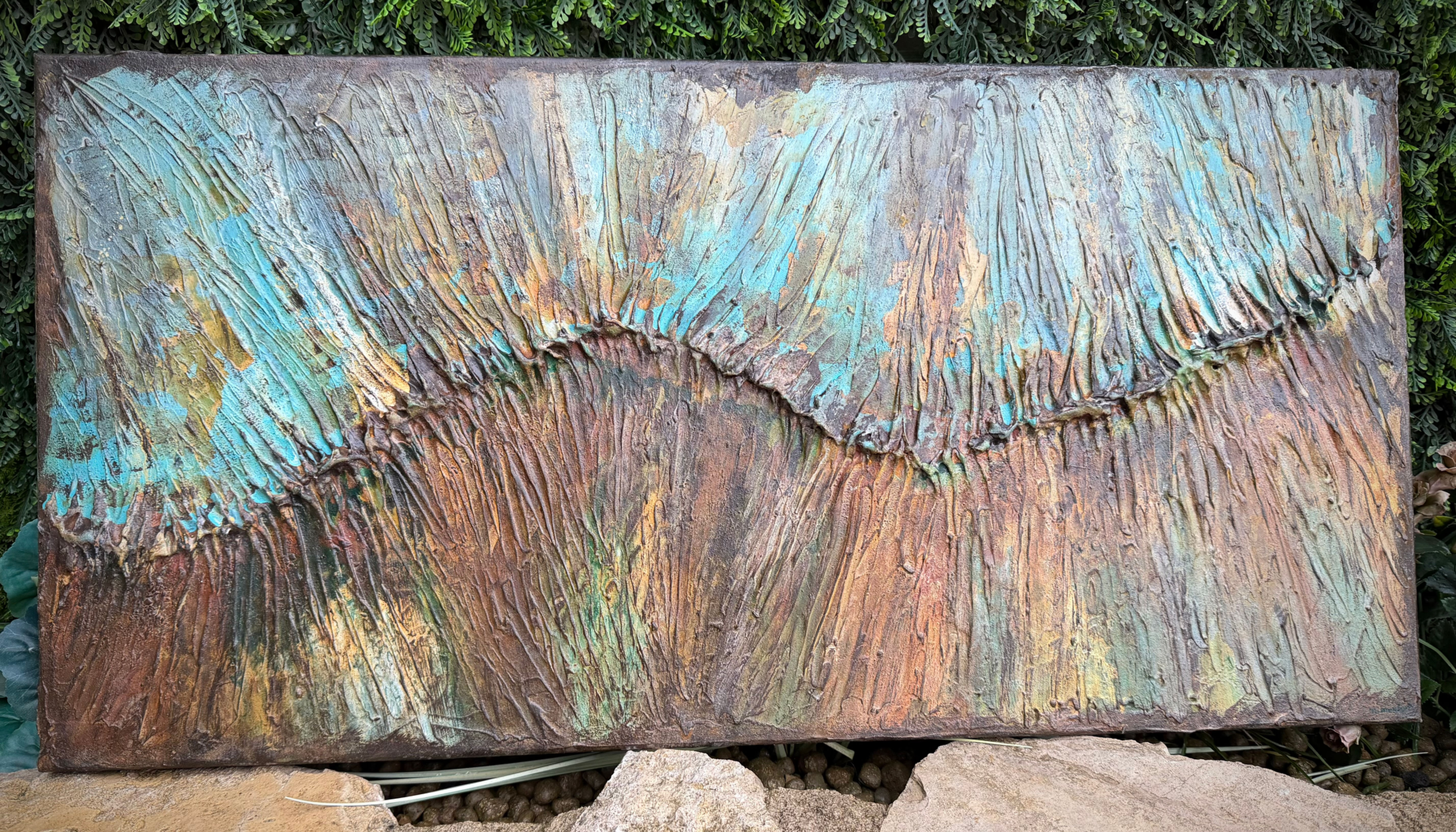 "Falla de Turquesa"  40x80x1.8 Texturizado