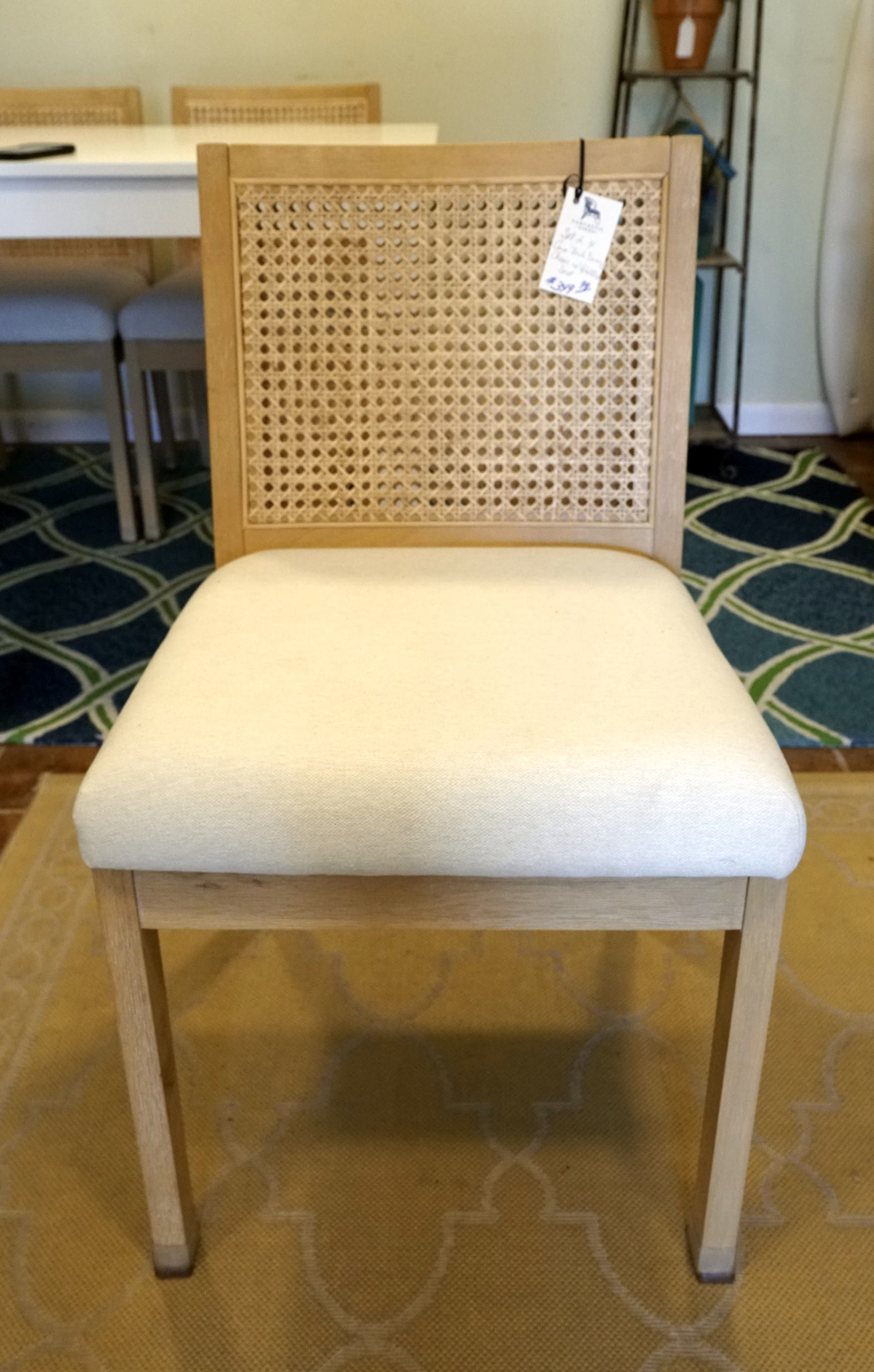 Set of 4 Cane Back Dining Chairs w/ Upholstered Seats (one shown) $349.99