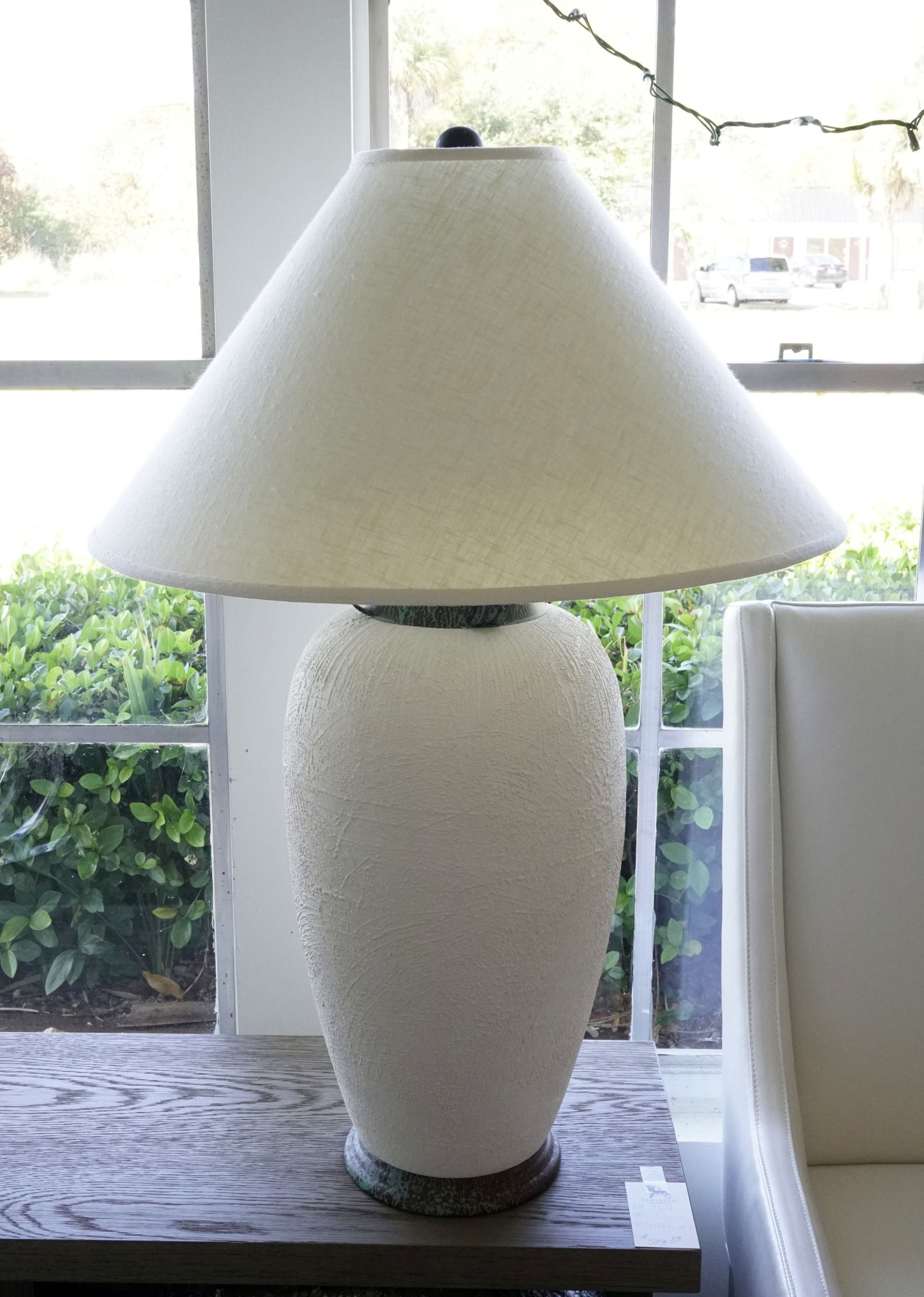 Pair of 34"H White Ceramic Lamps w/Metal Base (one shown) $249.99