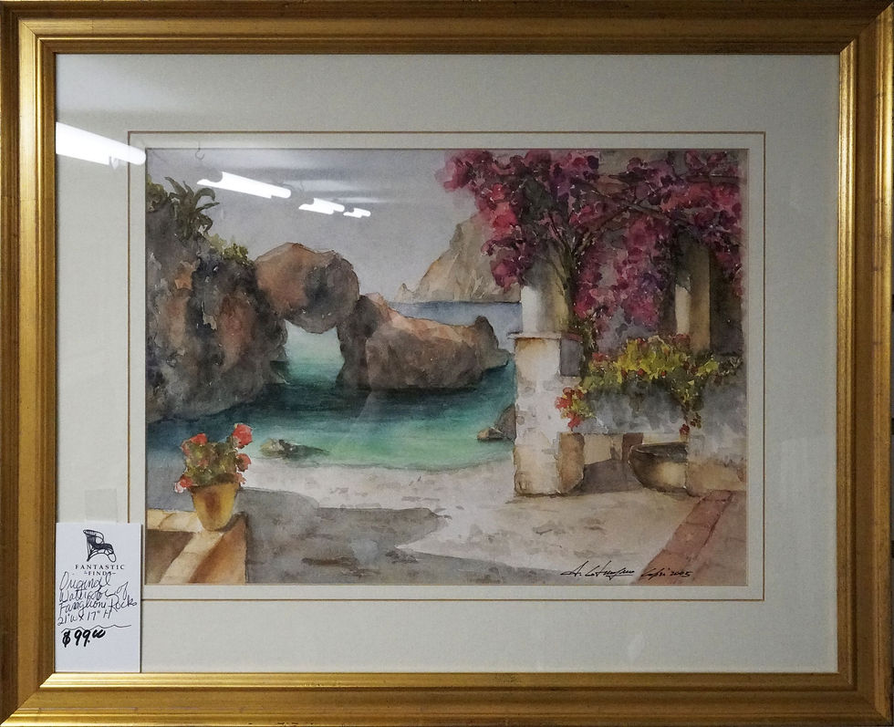 Original Watercolor of Faraglioni Rocks 21" x 17" $99.00