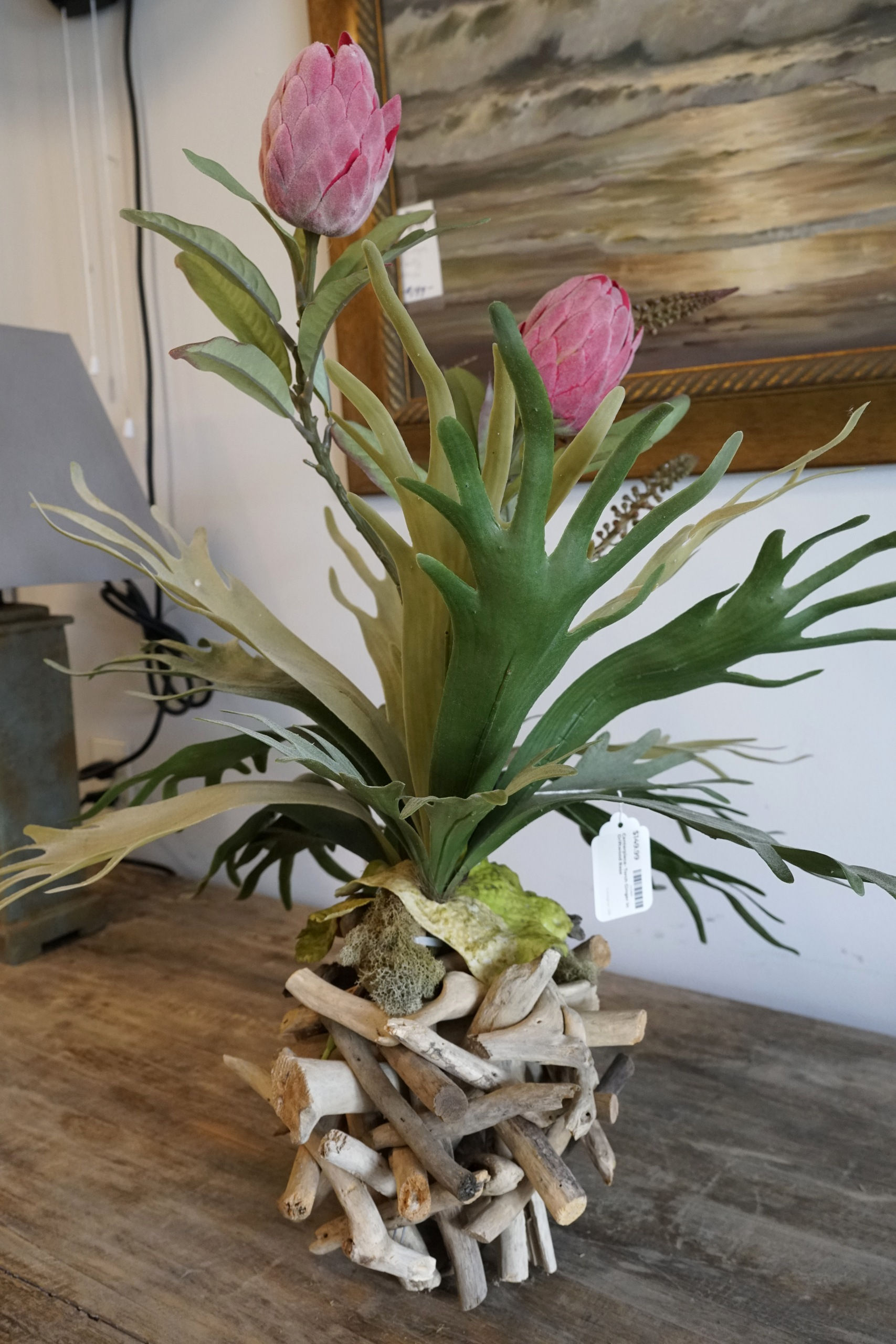 Centerpiece- Torch Ginger in Driftwood Base $149.99