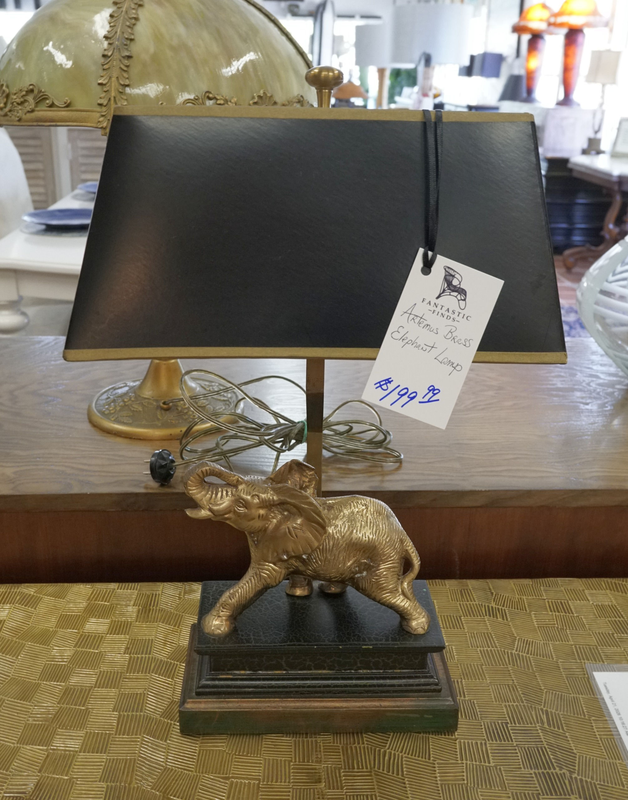 Artemus Brass Elephant Lamp $199.99