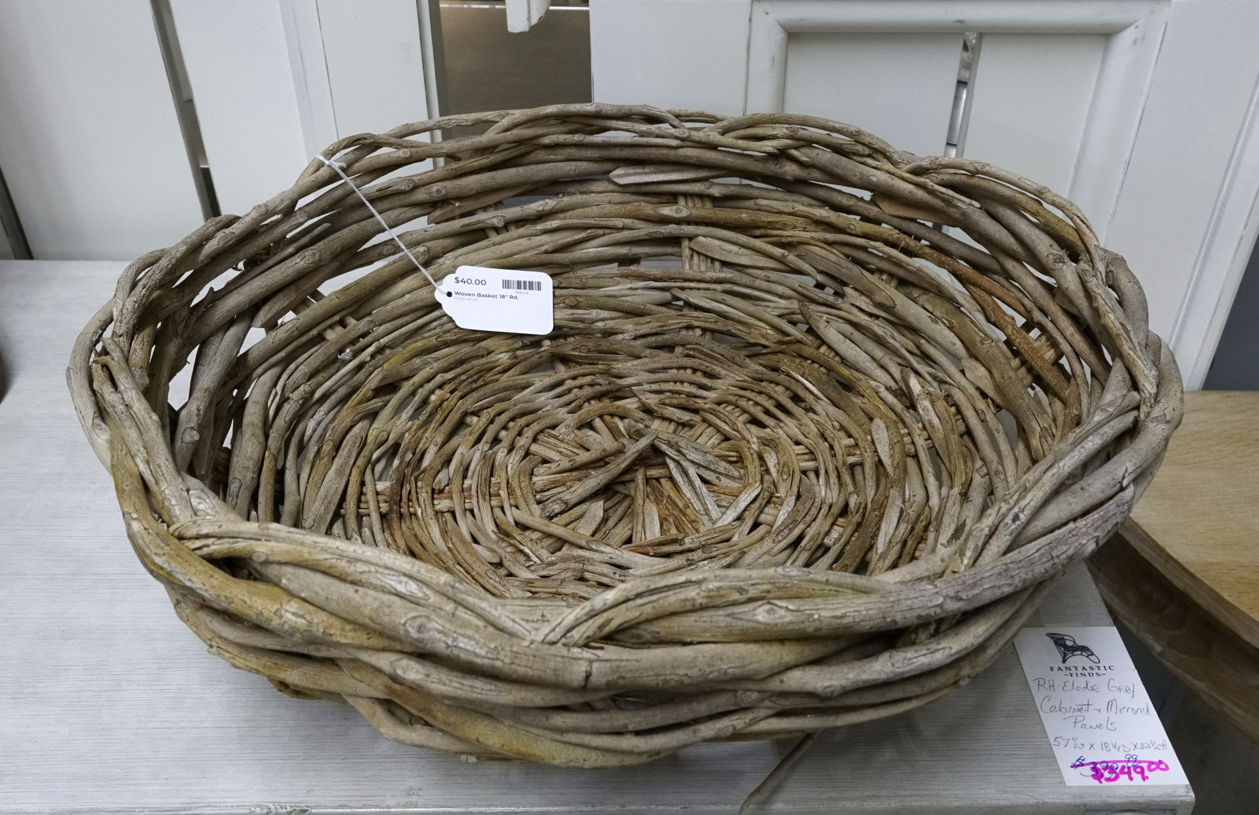Woven Basket 18" Rd. $40.00