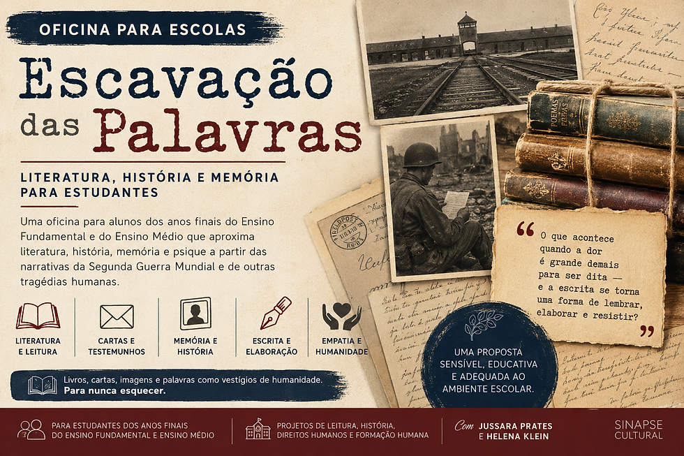 Oficina Escavação das Palavras sobre literatura, história, memória e Segunda Guerra Mundial para estudantes