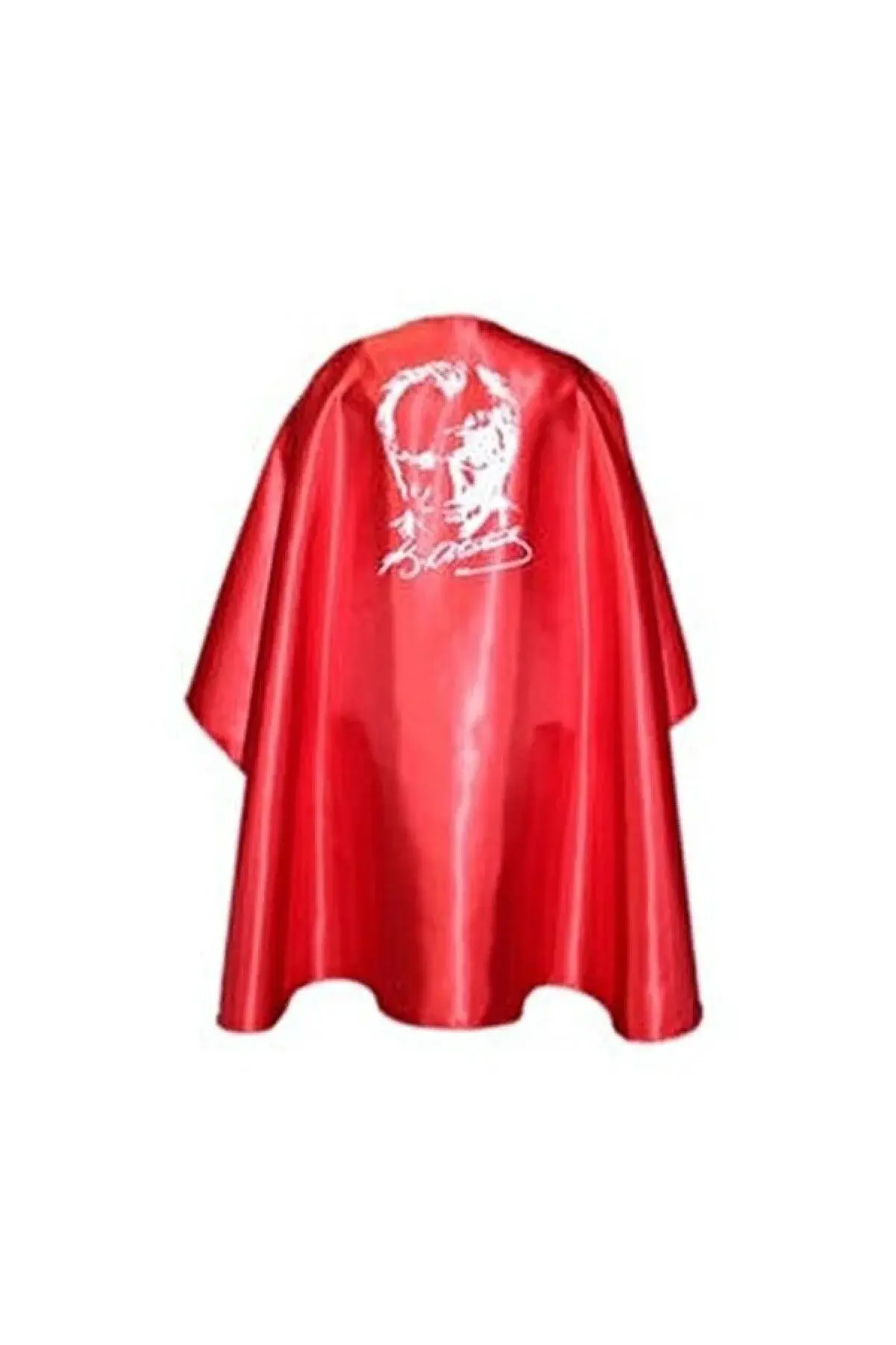 Kırmızı Atatürk baskılı pelerin 4-16 yaş unisex