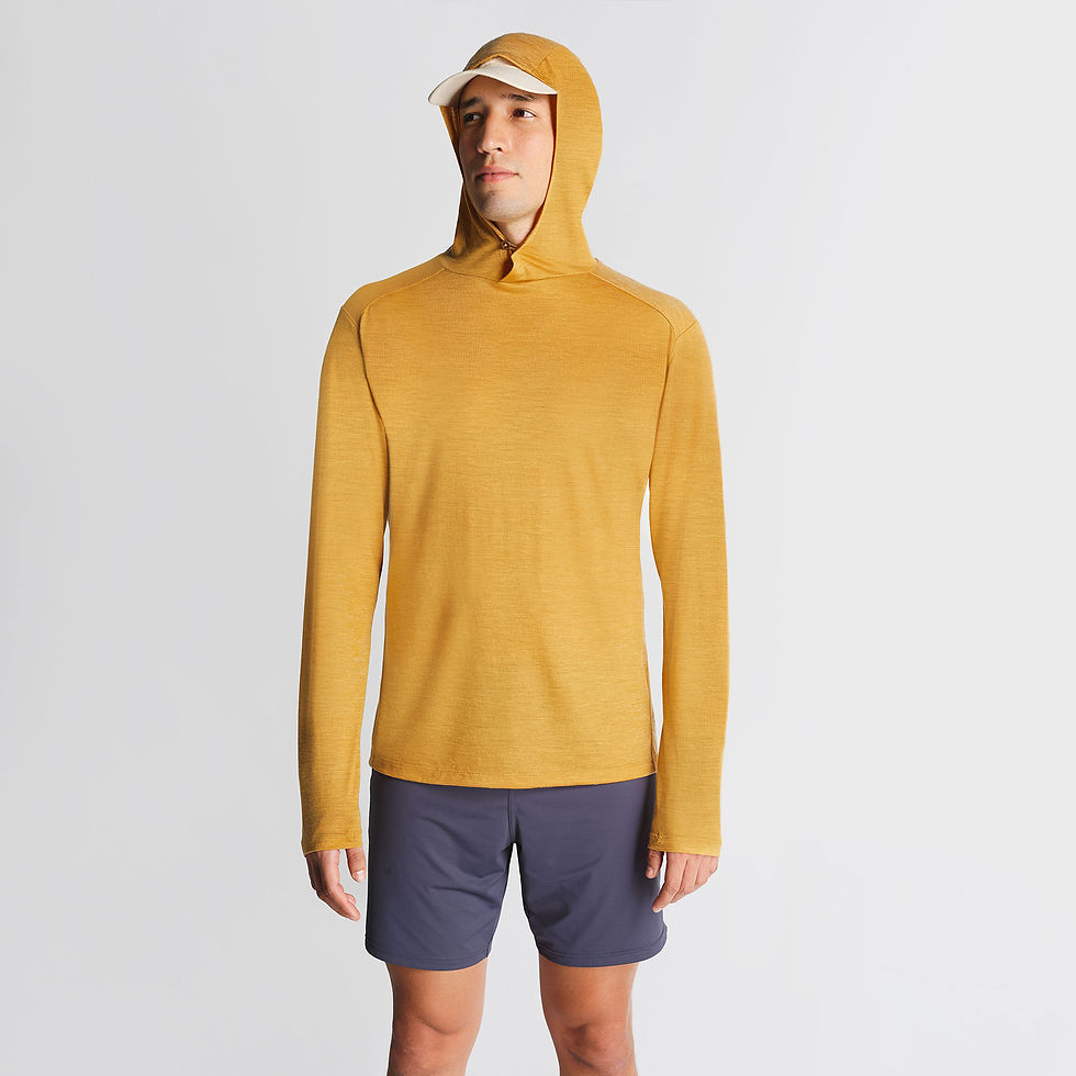 The Ibex ultralight quick-drying hoodie is made for sun protection on the water or in the backcountry. It has a UPF of 35+.