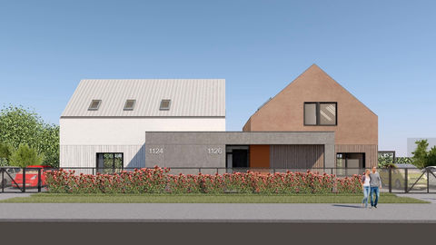 Architektonický návrh a projekt rodinných dvojdomov na stavebné povolenie