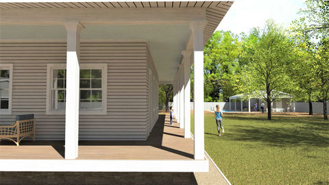 Architektonický návrh a projekt rodinného domu v americkom štýle s bazénovým domčekom na stavebné povolenie v Nových Zámkoch