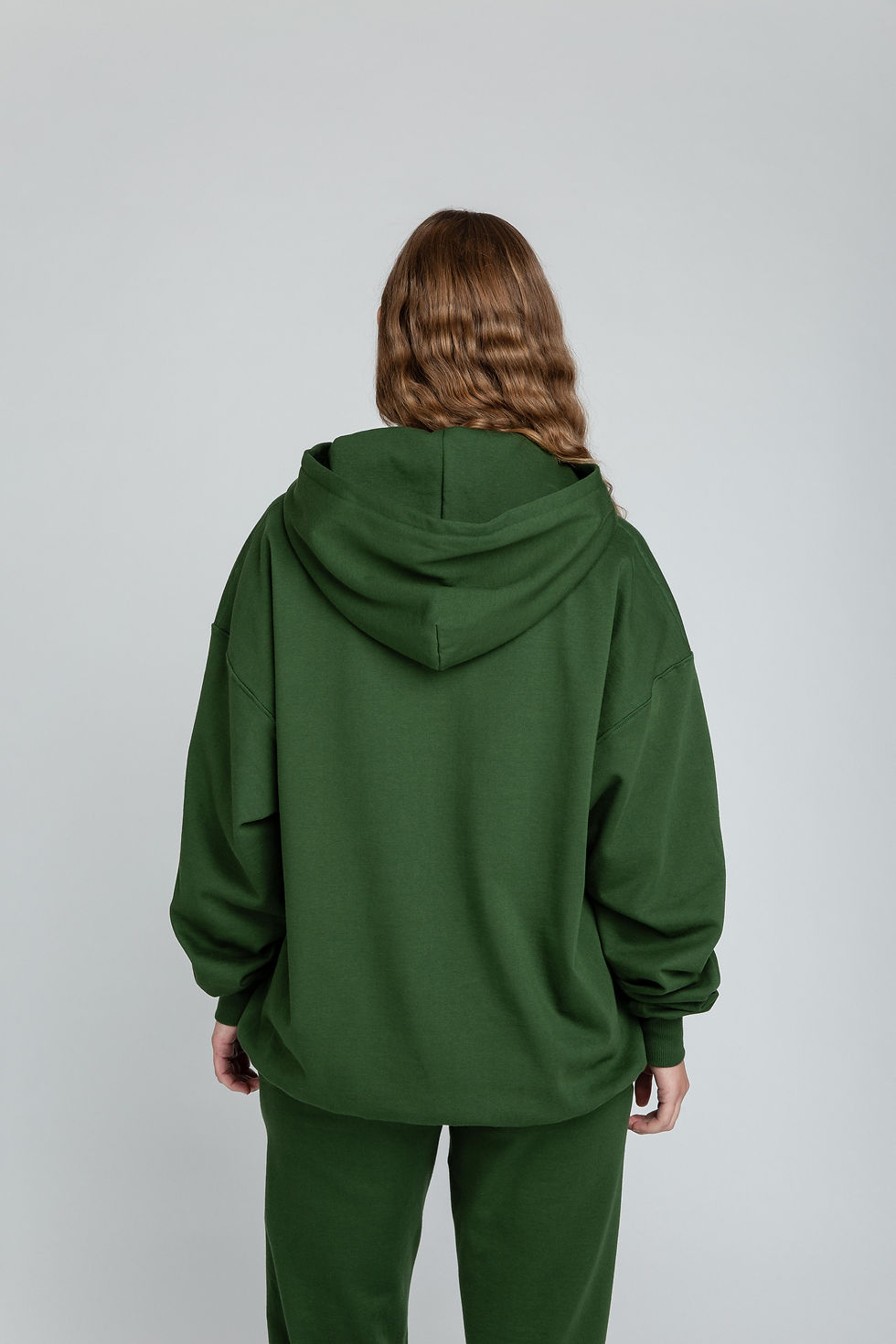 Thumbnail: Kangaroo hoodie unisex forest green organic cotton  by MACCU