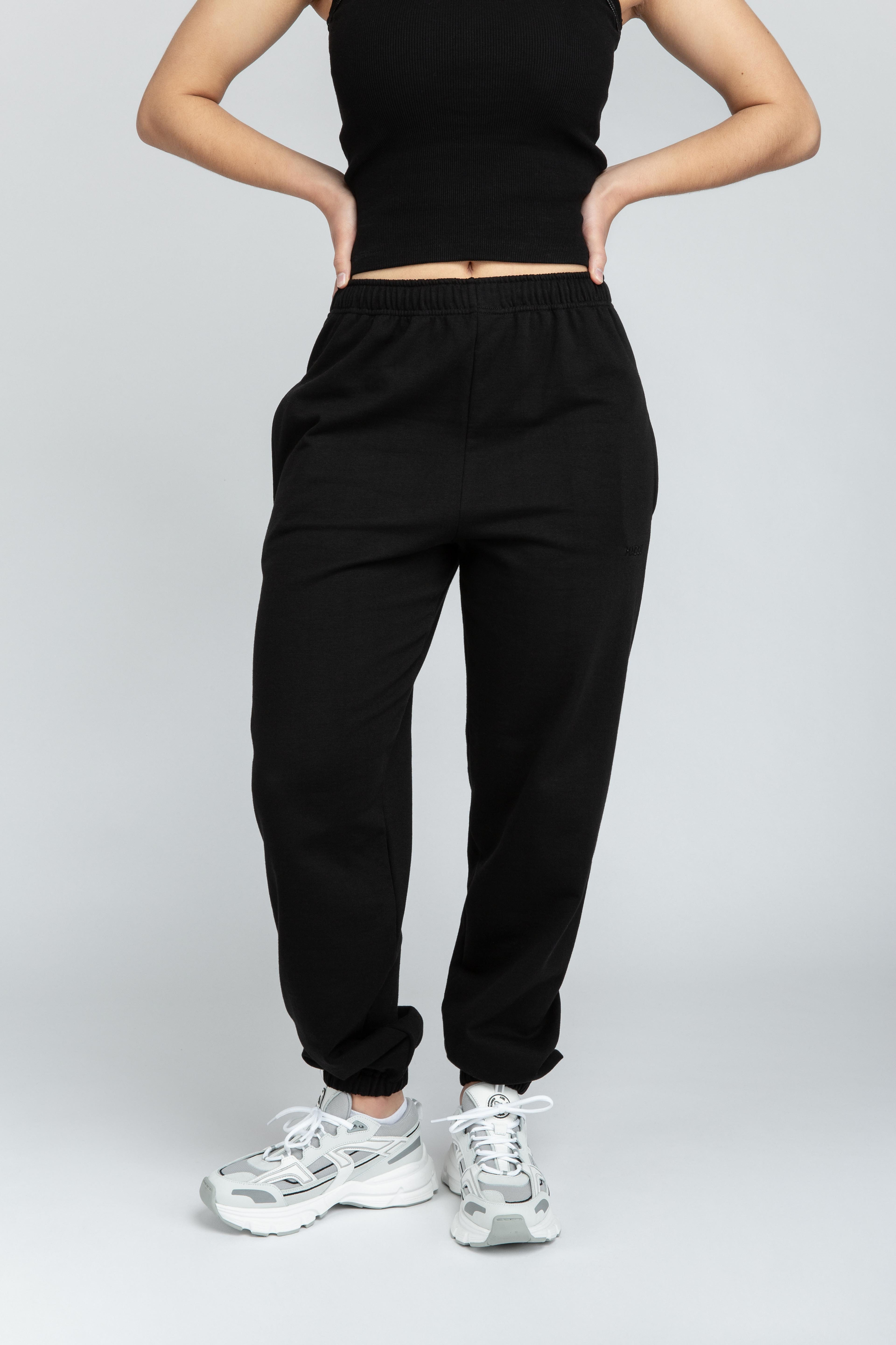 Dany women black organic cotton sweatpants by MACCU