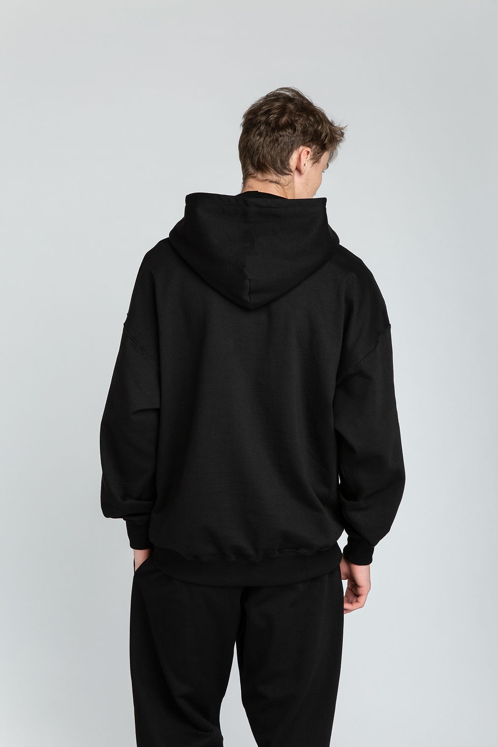 Thumbnail: Kangaroo hoodie black organic cotton sweatpants by MACCU