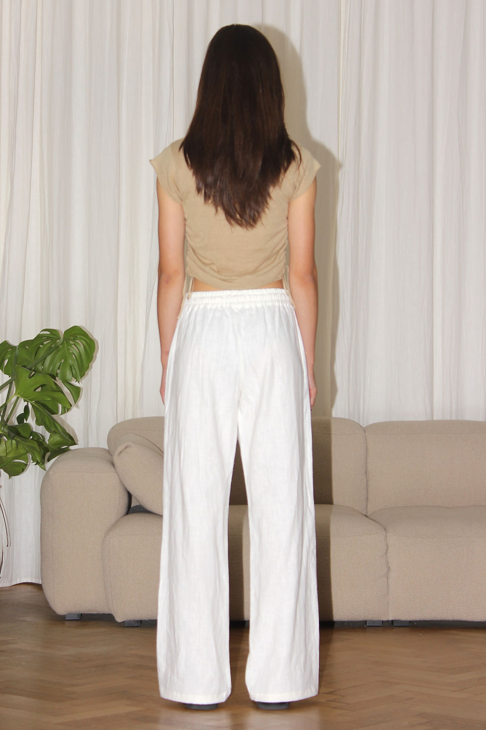 Thumbnail: MACCU Hana pants linen, off white colour.