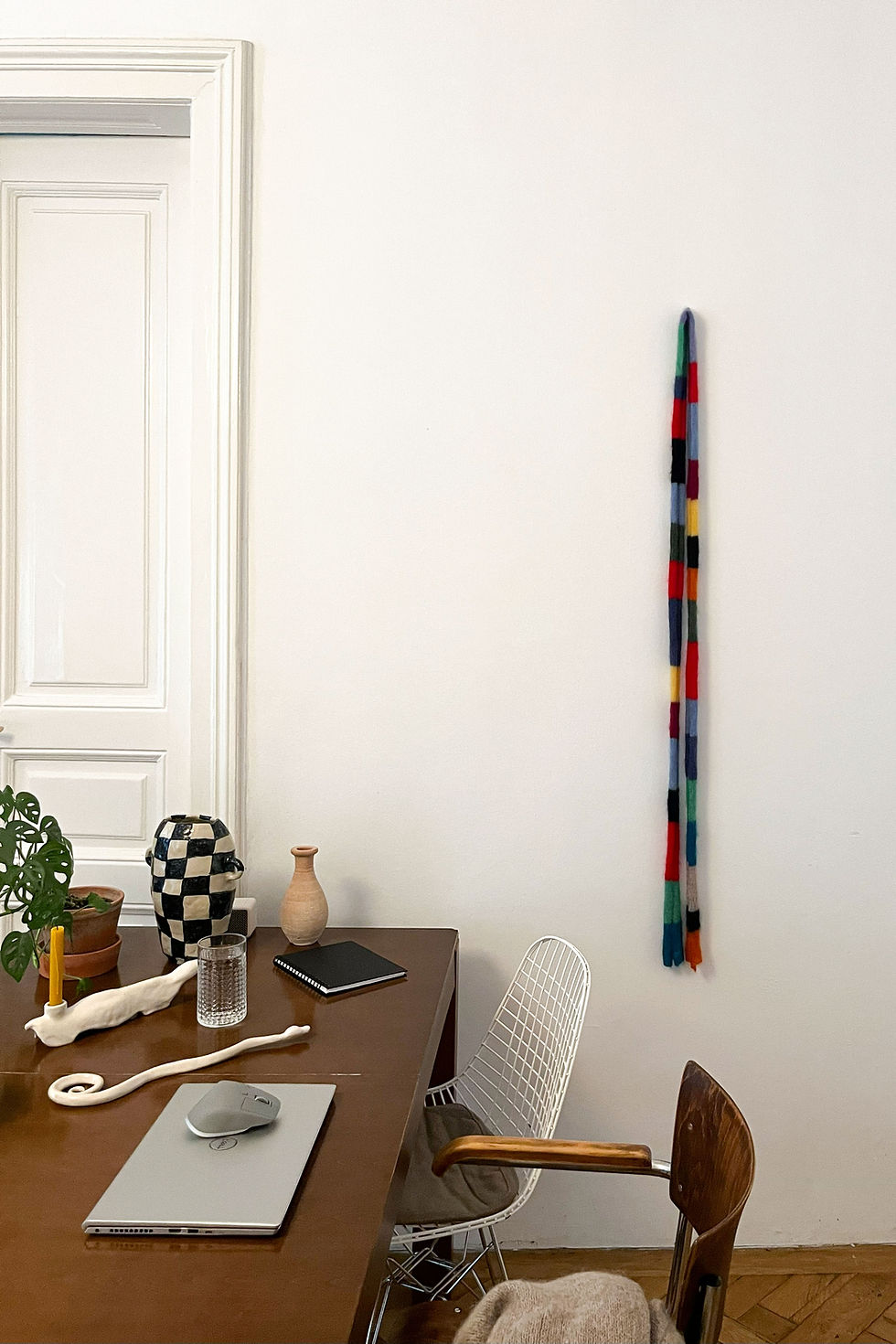 Miniatúra: wool mohair multicoloured striped scarf