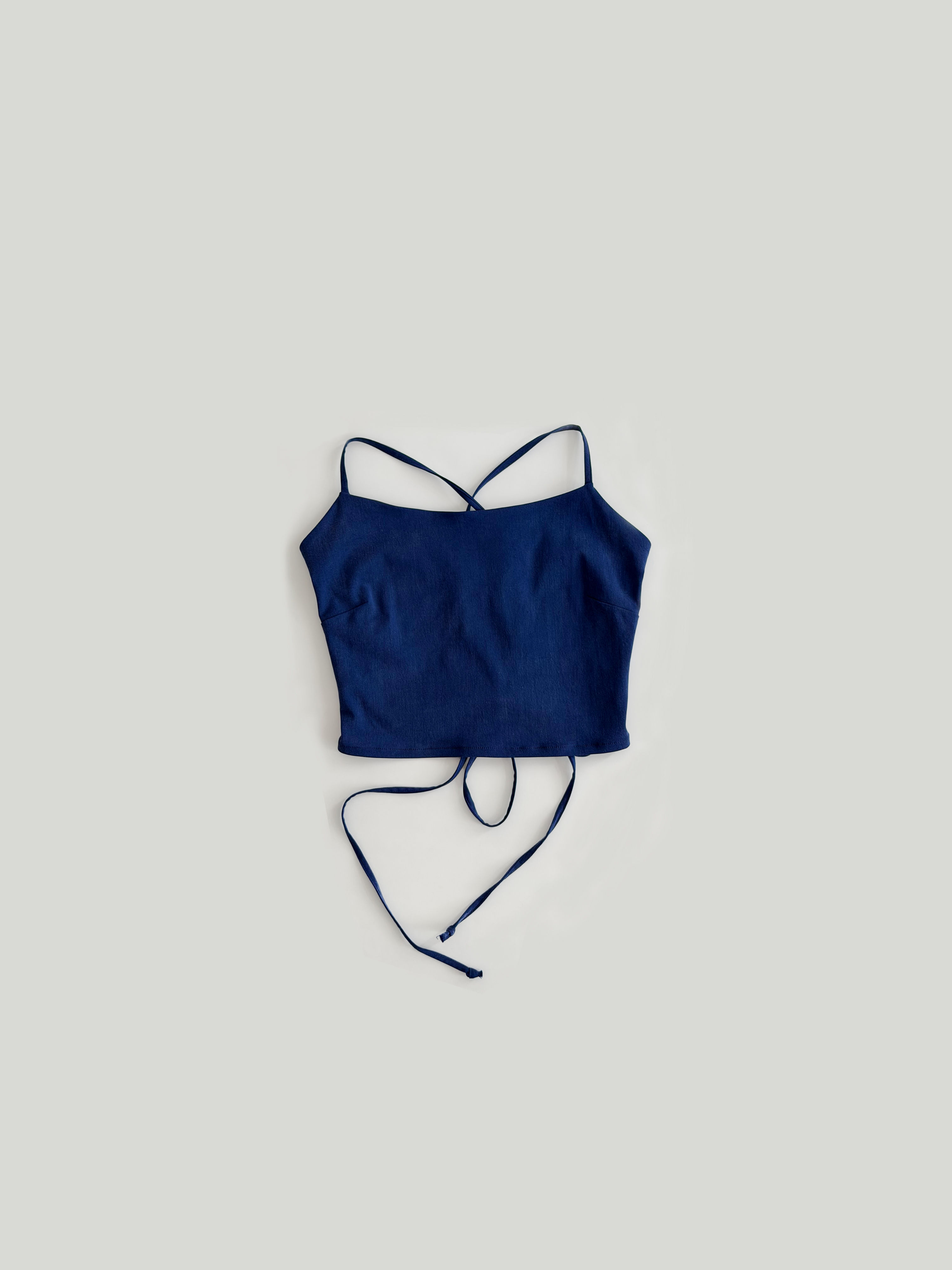 lapis blue tencel corset top