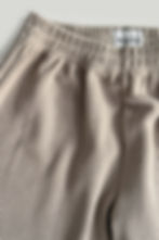 Cropped pants made in knitted cotton jersey, in sand colour