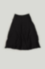 Midi skirt crafted from black sheer lightweight cotton