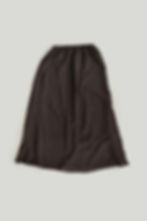 Double layered midi skirt crafted from chocolate brown sheer lightweight cotton