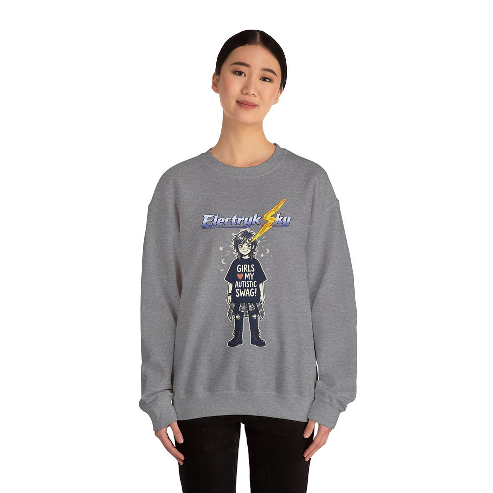 Thumbnail: Autistic Swag Basic Crewneck Sweatshirt