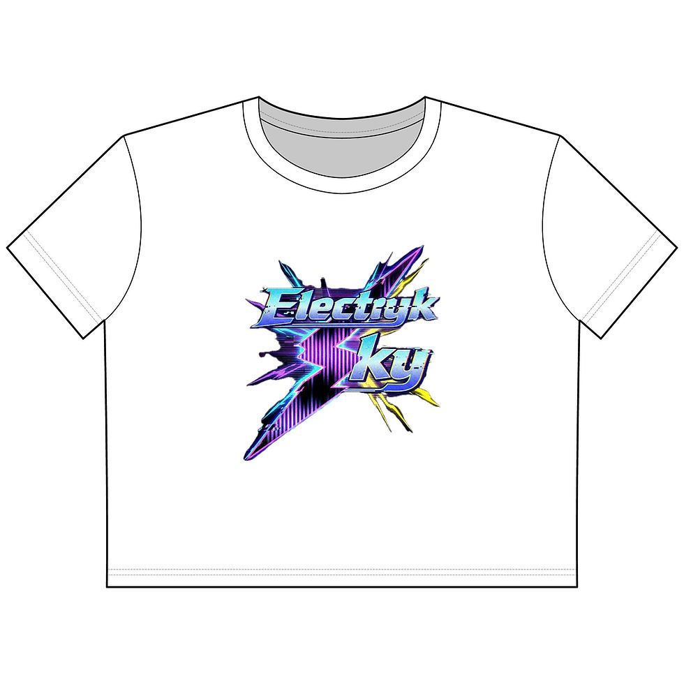 Thumbnail: Electryk Sky Retro Lightning Graphic Cropped Tshirt