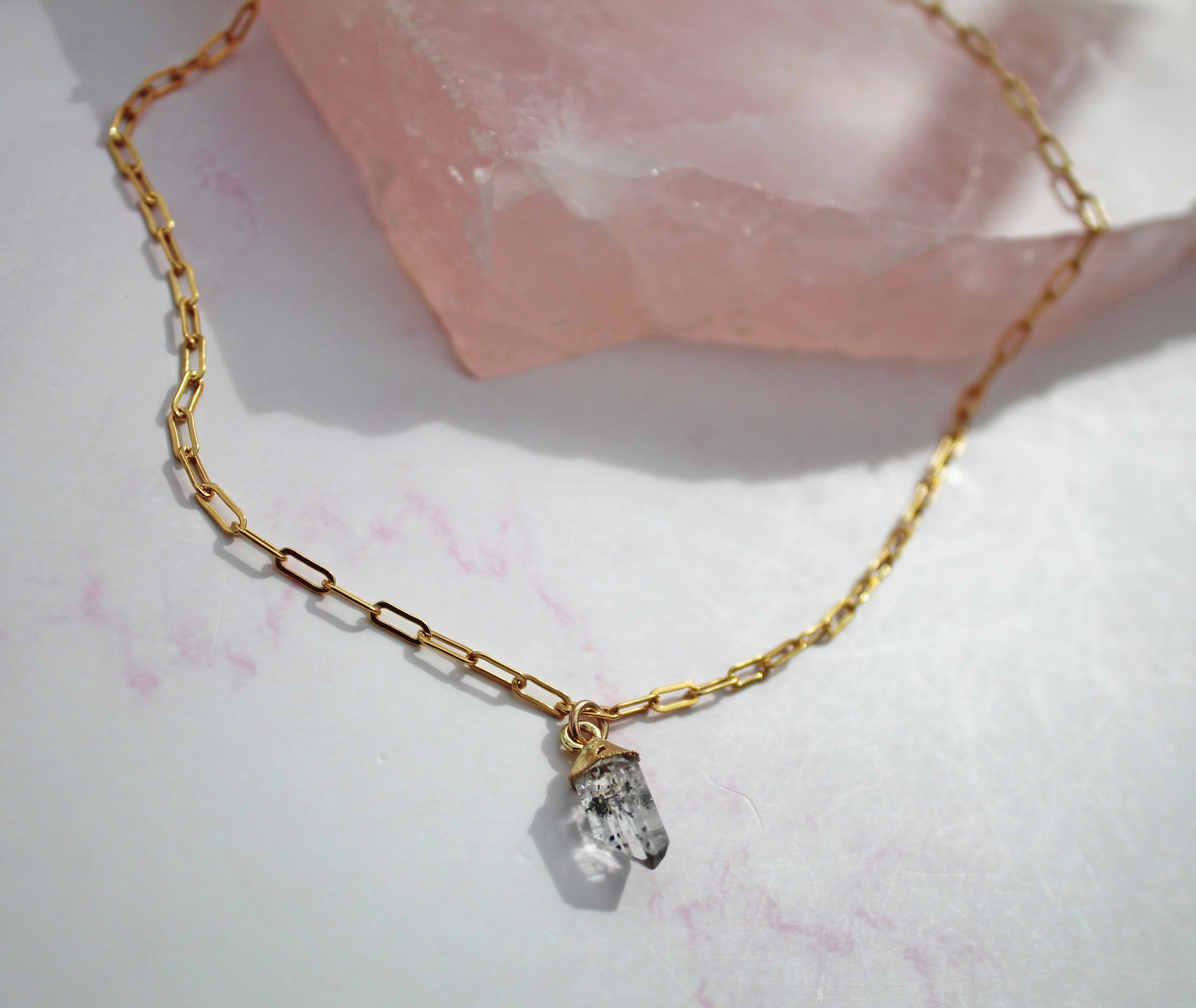 Herkimer Diamond Gold Filled Necklace
