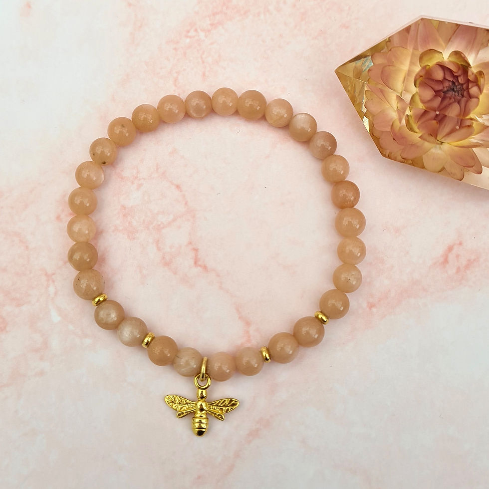 Thumbnail: Sunstone Bee Charm Bracelet
