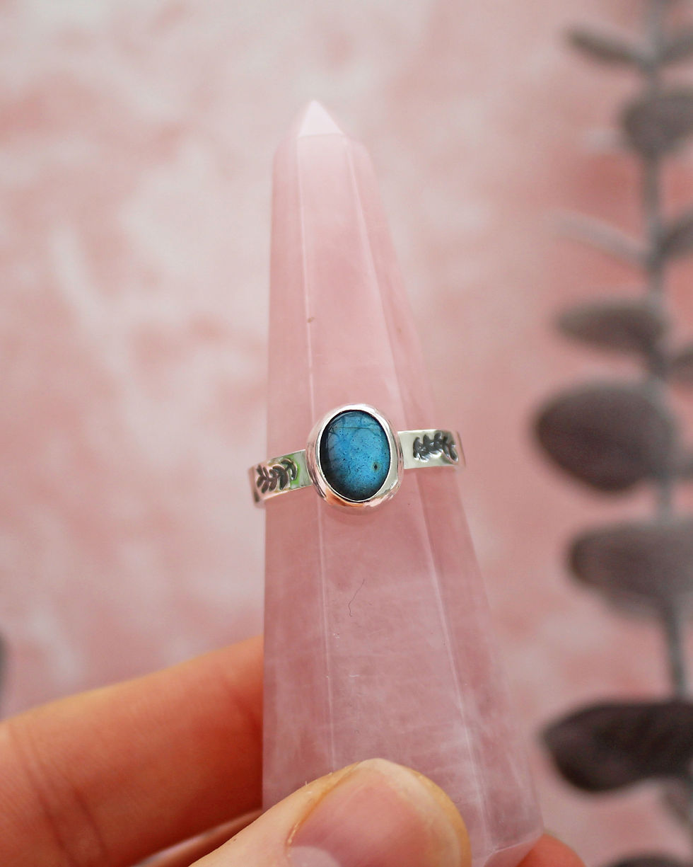 Thumbnail: Labradorite Sterling Silver Ring "Made To Order"