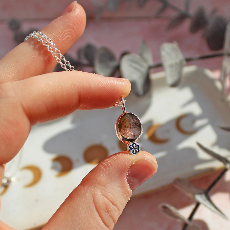 Thumbnail: Tourmaline Flower Sterling Silver Necklace