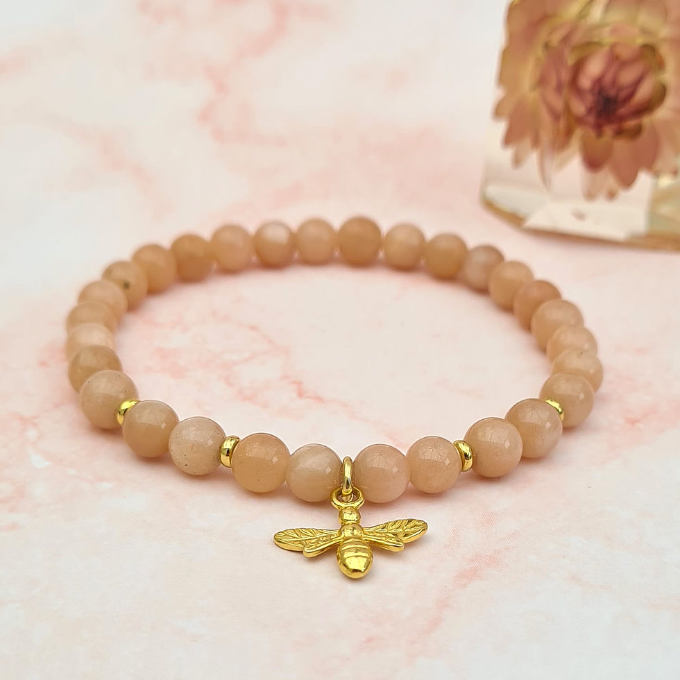 Thumbnail: Sunstone Bee Charm Bracelet