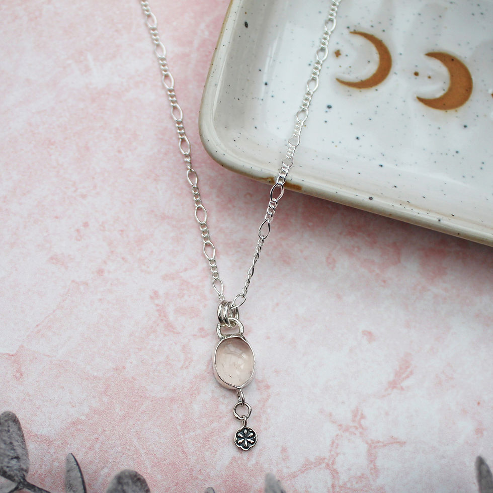 Thumbnail: Rose Quartz Flower Necklace