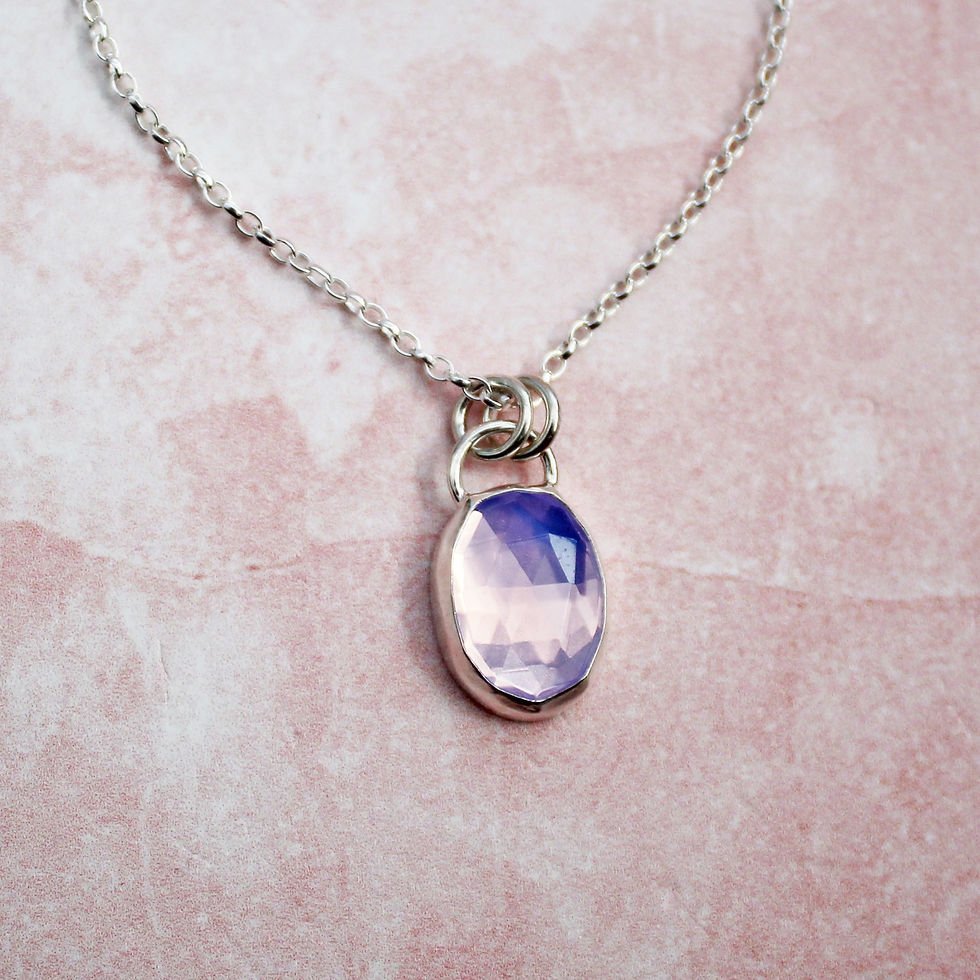 Thumbnail: Lavender Quartz Sterling Silver Necklace "Made To Order"