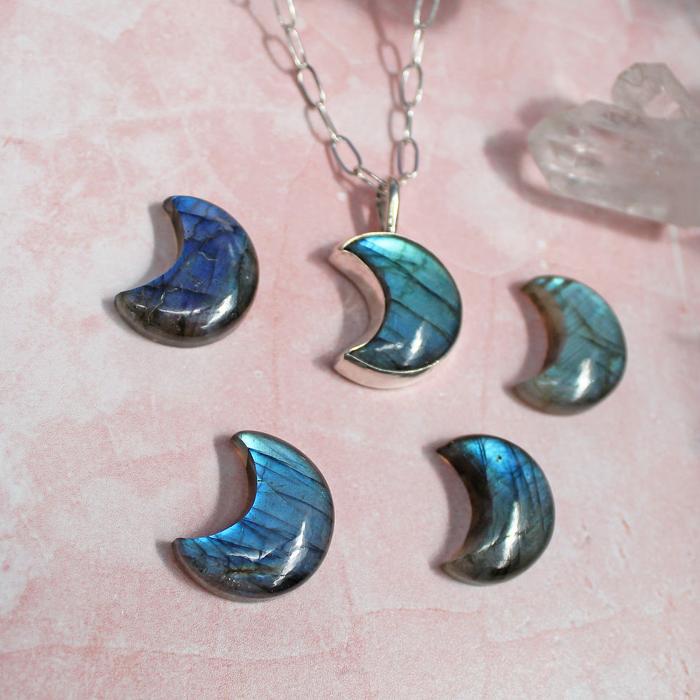 Thumbnail: Moon Child Labradorite Sterling Silver Necklace "Made To Order"
