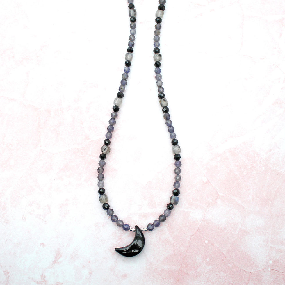 Thumbnail: Iolite, Black Tourmaline and Labradorite Moon Goddess Necklace