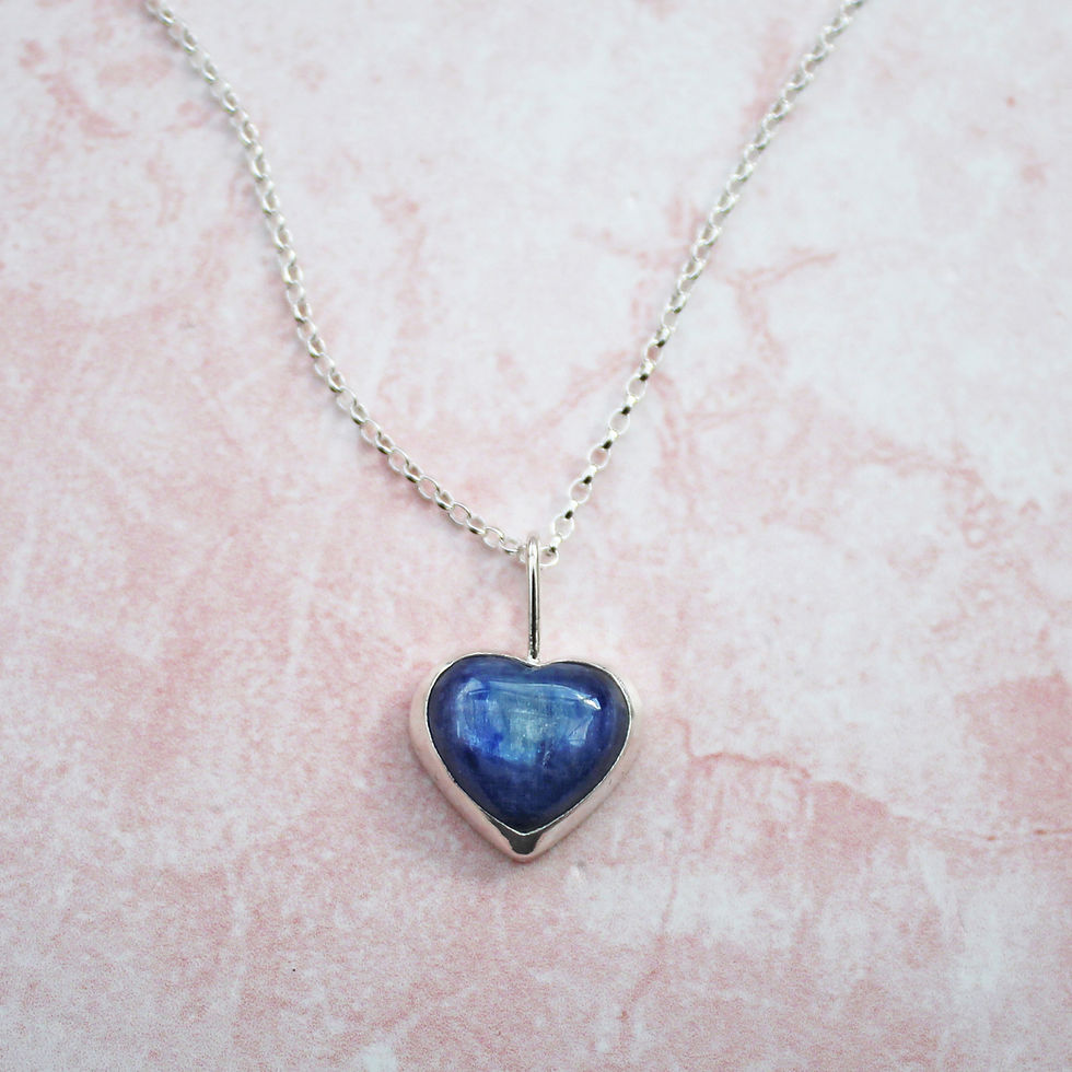Thumbnail: Kyanite Heart Sterling Silver Necklace