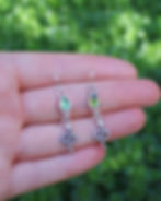 Thumbnail: Green Tourmaline Snake Sterling Silver Earrings