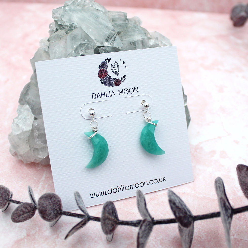 Thumbnail: Emerald Moon Sterling Silver Earrings