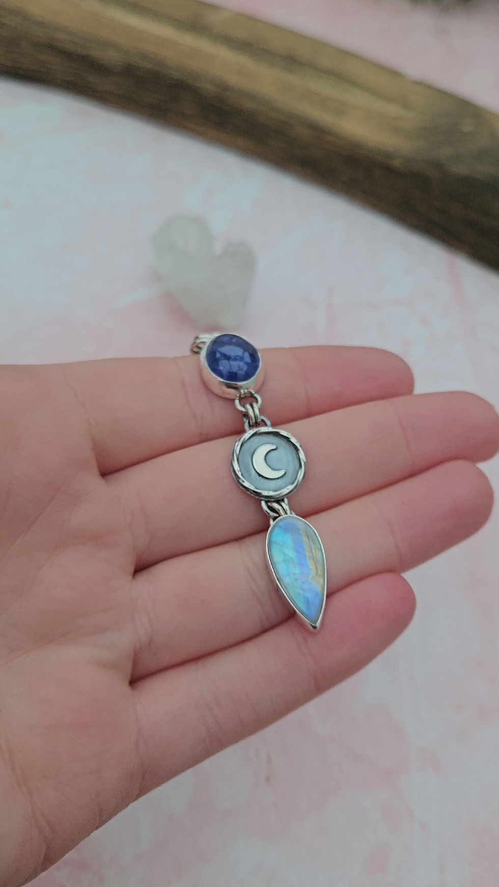 Thumbnail: Tanzanite and Moonstone Sterling Silver Necklace