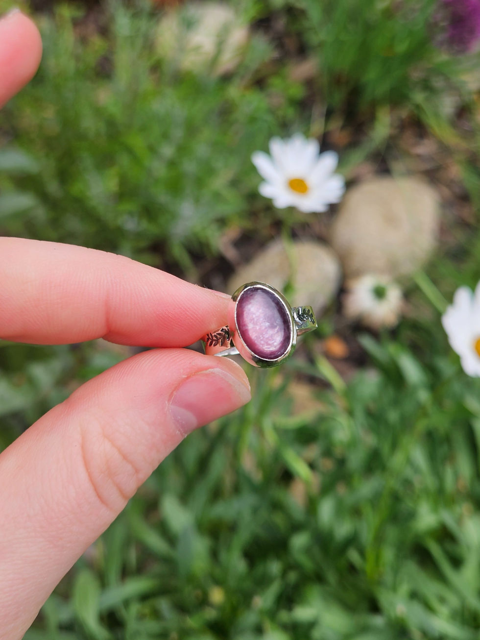 Thumbnail: Lepidolite Sterling Silver Ring "Made To Order"