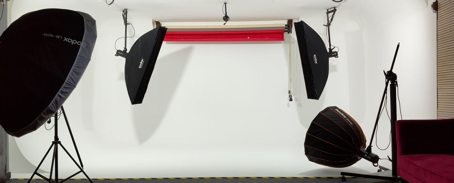 premium white cyclorama studio for rent Bangalore seamless white background studio for professional shoots