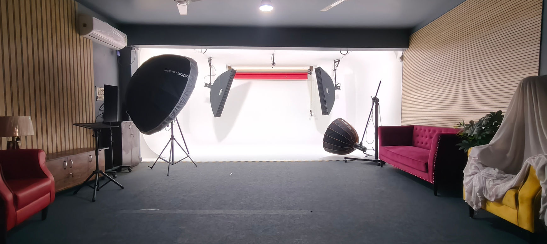large white cyclorama studio Bangalore rental for photography video shoots seamless background studio