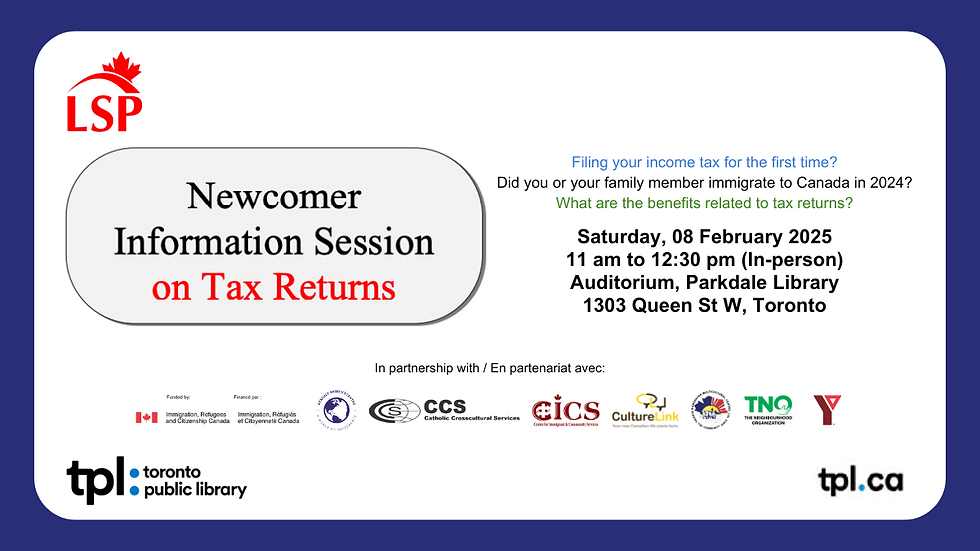Newcomer Information Session on Tax Returns