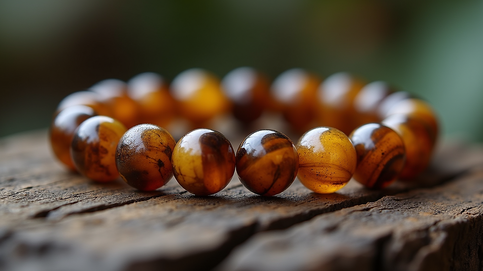 Close-up view of a Tiger Eye bracelet showcasing its golden-brown shimmer