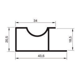 Miniatura: PERFIL ALUM.PUX.18MM C/3M SP54/7011